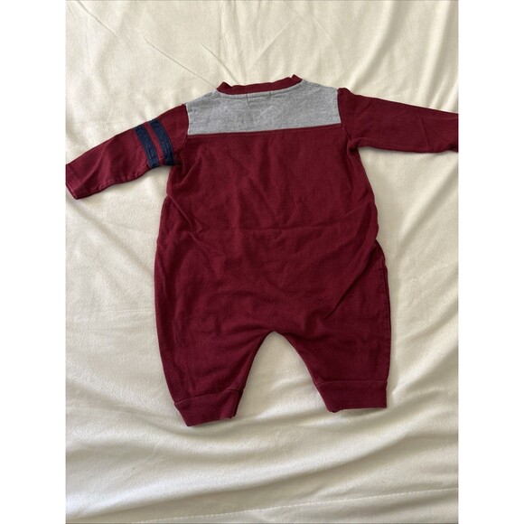 Ralph Lauren Vintage Baby Size Small 3-6 Months Romper Boys Maroon Polo Long - Picture 11 of 12